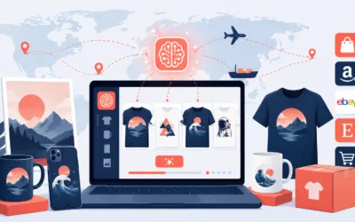 Print on demand 2026 voi AI design va sell tren nen tang quoc te