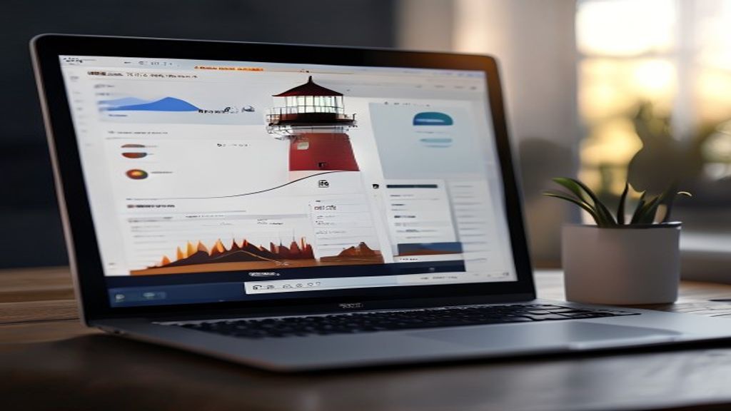 Bảng điểm Lighthouse audit hiệu năng website trên màn hình laptop