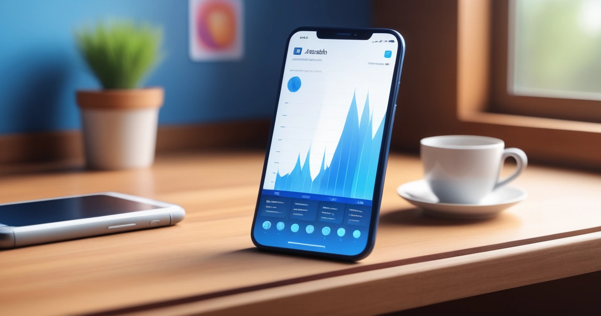 Meta Creator Studio app AI trên iPhone, dashboard hiển thị biểu đồ tăng trưởng cho creator Facebook